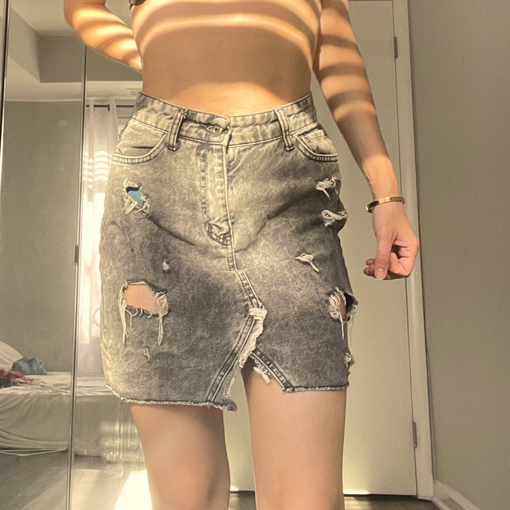 Jean skirt.